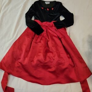 Girls velvet and satin dress